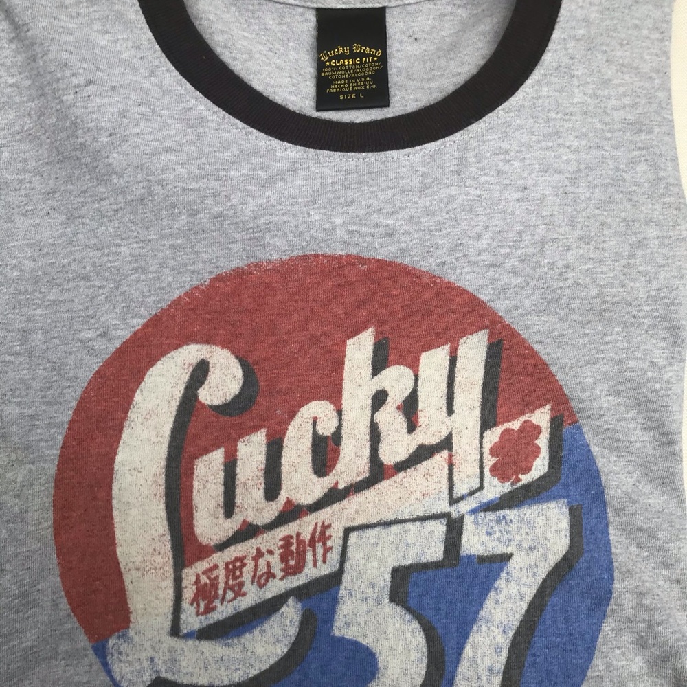 Lucky Brand Men’s Classic Fit T-Shirt Made in U.S.A. Sized Large 100% Cotton